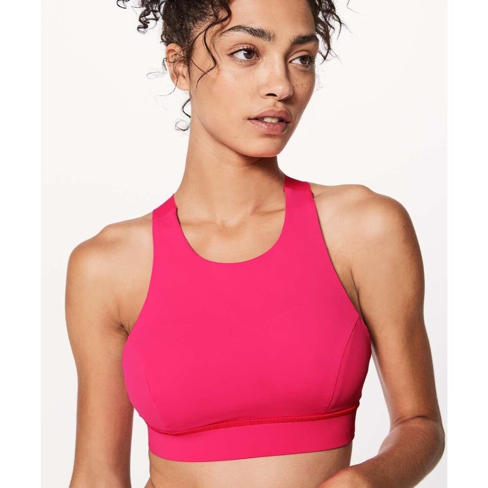 LULULEMON Fast Free Bra (Nulux) Size 8 Razzle Pink Training Sports EUC B79